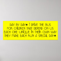 Bus Driver - Day Day Day Poem Poster