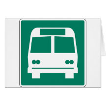 Bus Station Street Sign Greeting Cards