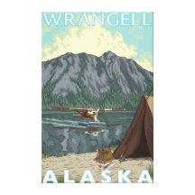 Bush Plane & Fishing - Wrangell, Alaska Gallery Wrap Canvas
