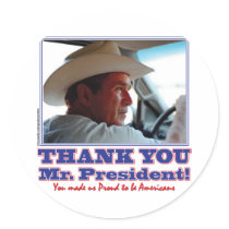 Bush-Thank-You-American Round Sticker