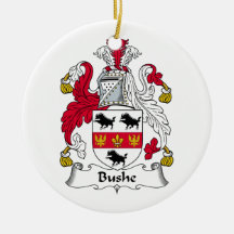 Bushe Family Crest Christmas Tree Ornaments