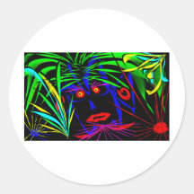 bushman round stickers