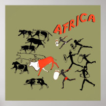 Bushmen cave painting artwork tees and gifts print