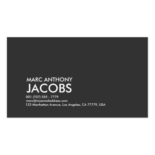 Business Card 006a - Bold Plain, Grey / White