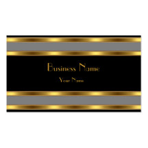 Business Card Black Gold grey Stripe