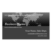 Business Card :: Black & Grey World Map Design 2