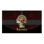 Business Card Black Leather Red Brown Belt Skull