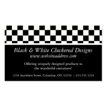 Business Card :: Black & White Chequered Design