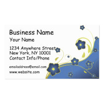 Business Card Blue Floral 3 business cards