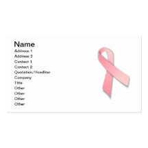 Business Card Breast Cancer Awareness Pink Ribbon