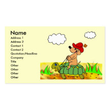 business card "cartoon dog and tortle"