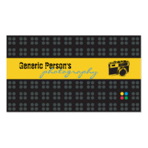 Business Card Cuctom Black + Yellow Photography
