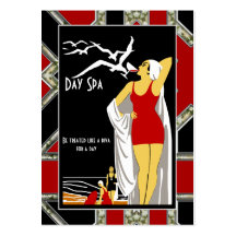 Business Card Day Spa Beauty Salon Diva retro