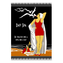 Business Card Day Spa Beauty Salon Diva retro