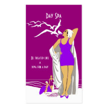 Business Card Day Spa Beauty Salon Diva retro 3