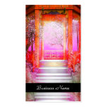 Business Card Elegant Asian Scene Silver Pink