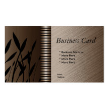Business Card Elegant Brown Sepia Black Stripe Flo