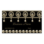 Business Card Elegant Pearls on Black