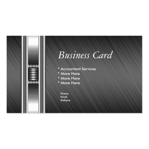 Business Card Elegant Silver Chrome Grey Elite