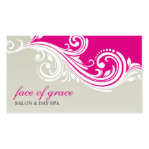 BUSINESS CARD elegant stylish swirl pink yellow