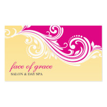 BUSINESS CARD elegant stylish swirl pink yellow