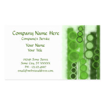 Business Card Green Lines & Cycles Watercolors v2