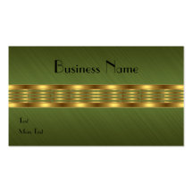 Business Card Khaki Fabric Frayed Gold Trim