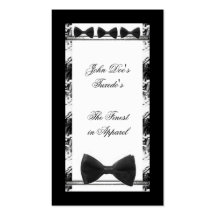 Business Card-Men's Tuxedo and Fine Apparel