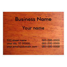 Business Card on Cherry Stained Wood