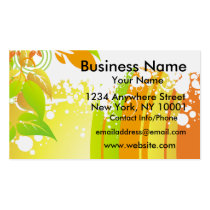 Business Card Orange Floral Rainbow business cards