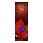 Business Card Red Blossom & Bird Skinny