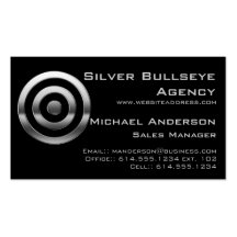 Business Card :: Silver Metal Bullseye Target