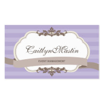 BUSINESS CARD stylish elegant pale purple brown