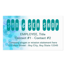 Business Card Template Side - Under The Sea Art