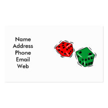 Business Card with Casino Dice