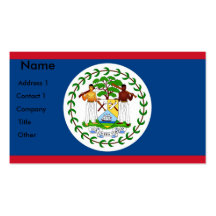 Business Card with Flag of Belize