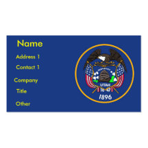 Business Card with Flag of Utah U.S.A.