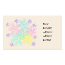 Business card with pastel coloured graphic design