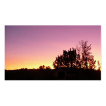 Business card with sunset in lavendars and yellows