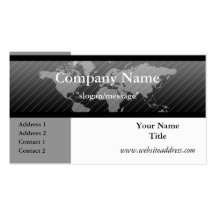 Business Card :: World Map B/G/W D4