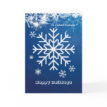 Business Christmas Employee - white snowflakes on Greeting Cards