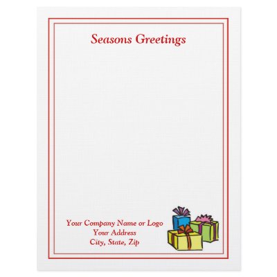Business Christmas Letterhead - Gifts Design by ChristmasLetterPaper