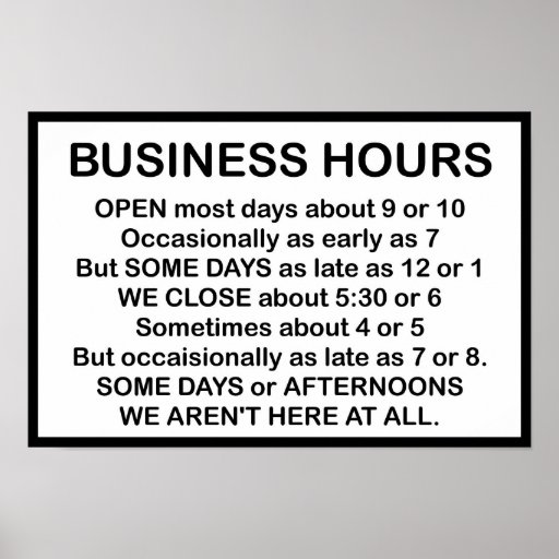 Business Hours Print