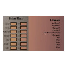 Business Hours Profile Card Business Card Templates