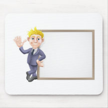Business man and sign mousepad