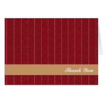 Business pinstripes maroon brown custom thank you cards