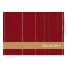 Business pinstripes maroon brown custom thank you greeting card