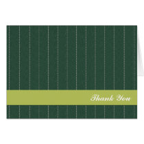 Business pinstripes pine green custom thank you cards