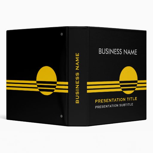 Business Presentation Binders black yellow