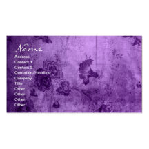 Business Purple Vintage Floral Texture Business Card